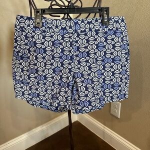 Loft navy/white/periwinkle print chino shorts